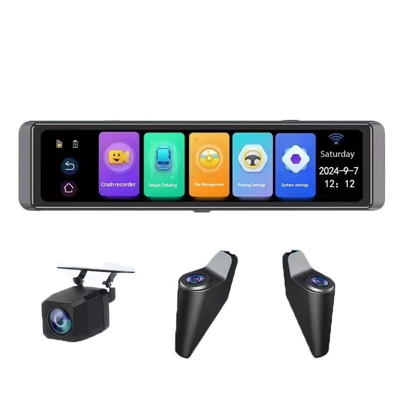 Dash Cam Rear View Mirror 12 Inch - 4. Kamera samochodowa z funkcją monitorowania