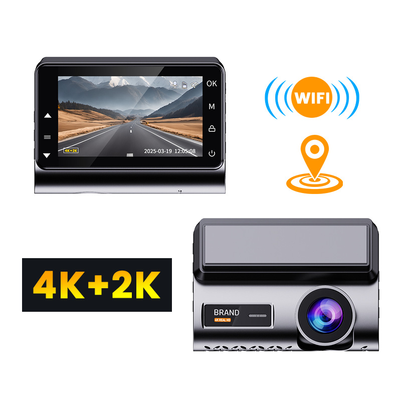 Dash Cam 2K Dual Lens - Kamera samochodowa 4K DVR WiFi z