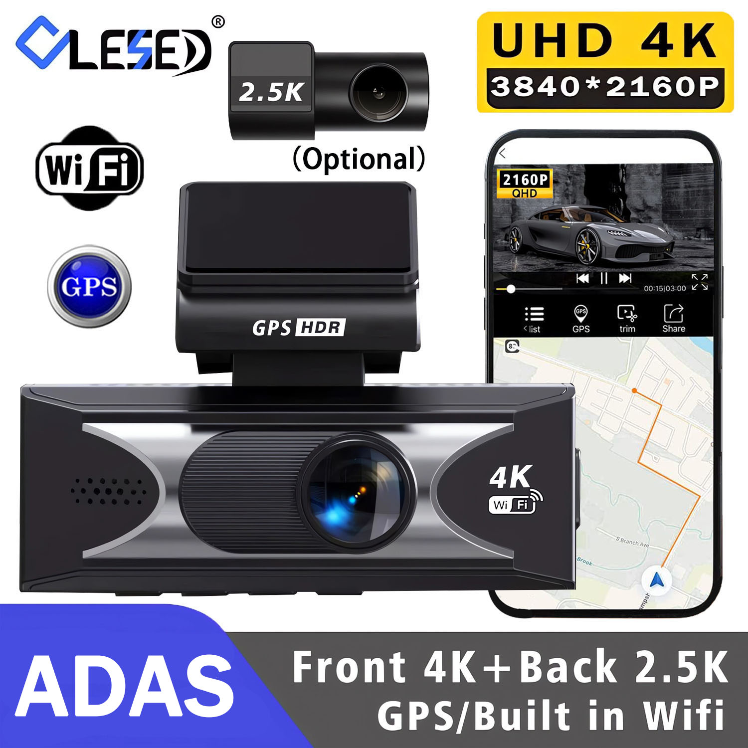 Dash Cam 4K Sony Starvis - Kamera samochodowa UHD3840*2160P 4K + 2.5K