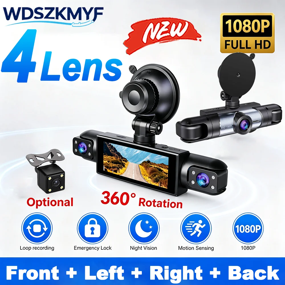 Dash Cam 3 Channel 1080P - Kamera samochodowa HD 1080P 3/4-kanałowa kamera