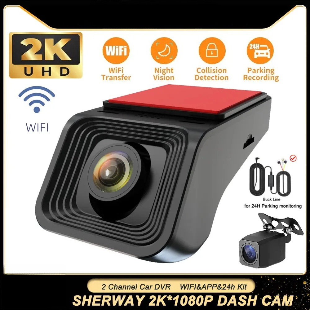 Dash Cam 2K Dual Lens - Kamera samochodowa 2K z dwoma obiektywami,