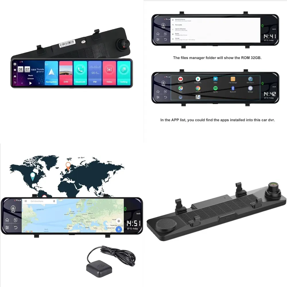 Dash Cam Rear View Mirror 12 Inch - 12-calowe lusterko wsteczne z kamerą samochodową