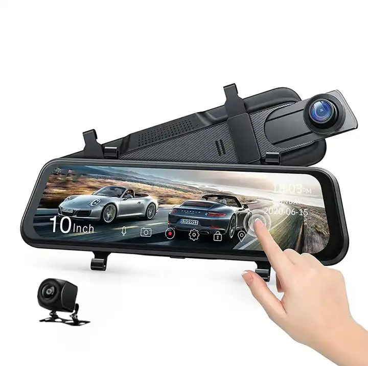 Dash Cam Mirror Backup Camera - Kamera samochodowa z lusterkiem 10'', noktowizją,