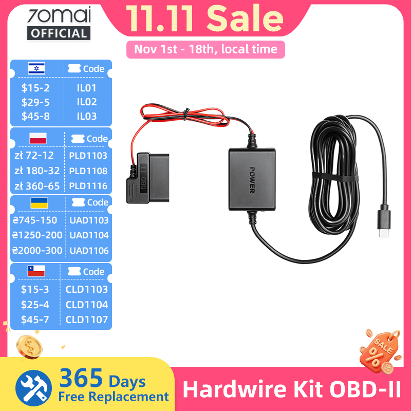 Dash Cam Hardwire Kit - Zestaw do przewodowego podłączenia 70mai z