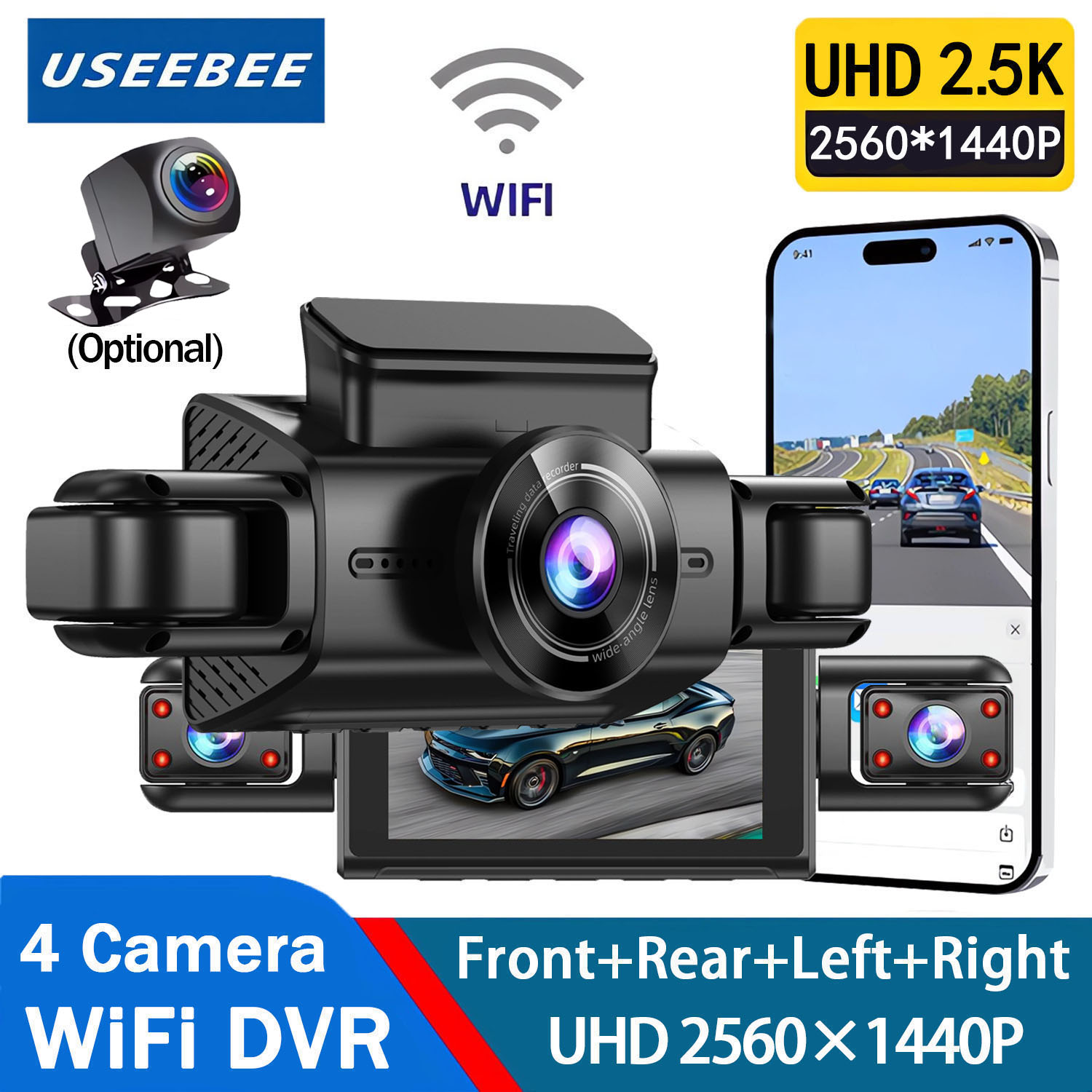 Dash Cam 360 Degree Panoramic - Kamera samochodowa 360 stopni z 4