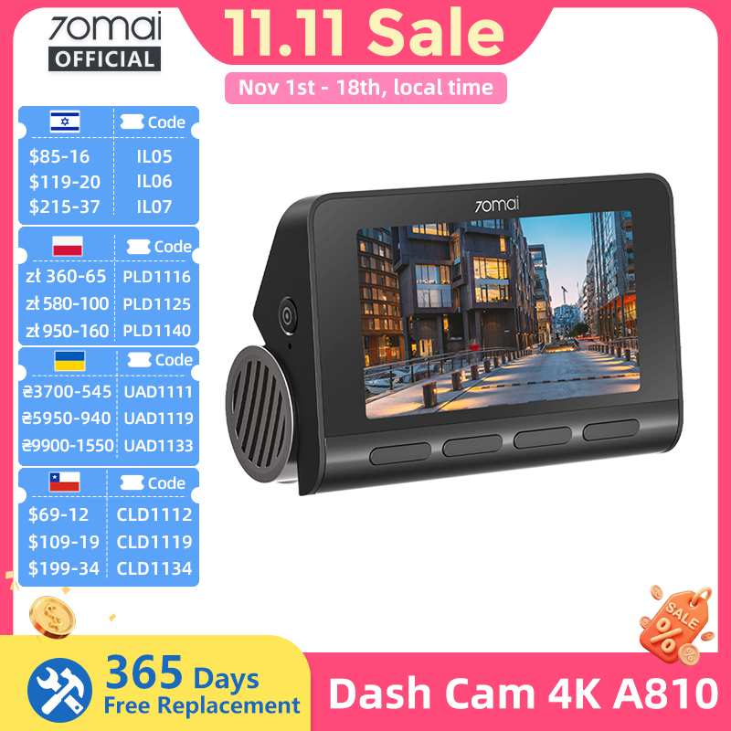 Dash Cam 4K Sony Starvis - 70mai 4K Dash Cam A810 –