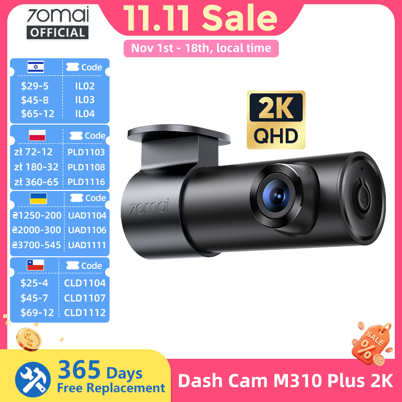 Dash Cam Front And Rear 4K - 70mai M310 Plus 2K 1440P Kamera