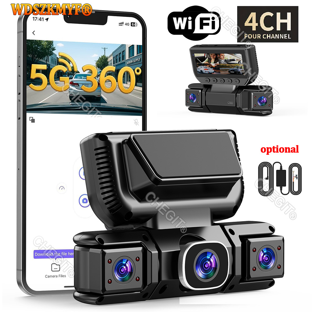 Dash Cam 360 Degree Panoramic - Nowy rejestrator samochodowy WIFI 4-kanałowy 360