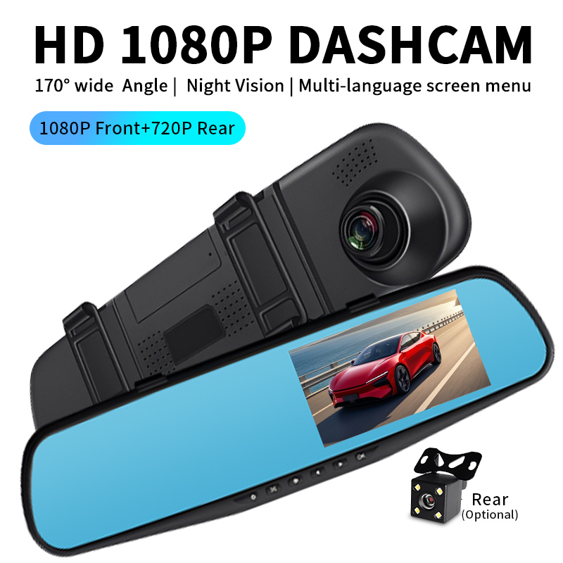 Dash Cam 3 Channel 1080P - Kamera samochodowa z 4,5-calowym ekranem w