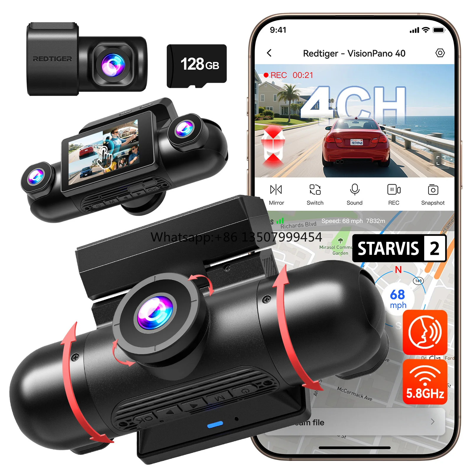 Dual Dash Cam With Gps Wifi - Distributur kamery samochodowej VP40 2.5K*2+1080P*2 Dual