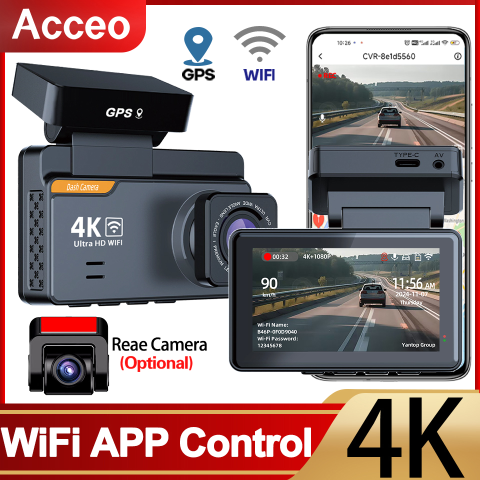 Dash Cam 4K Sony Starvis - Kamera samochodowa 4K z opcjonalną kamerą