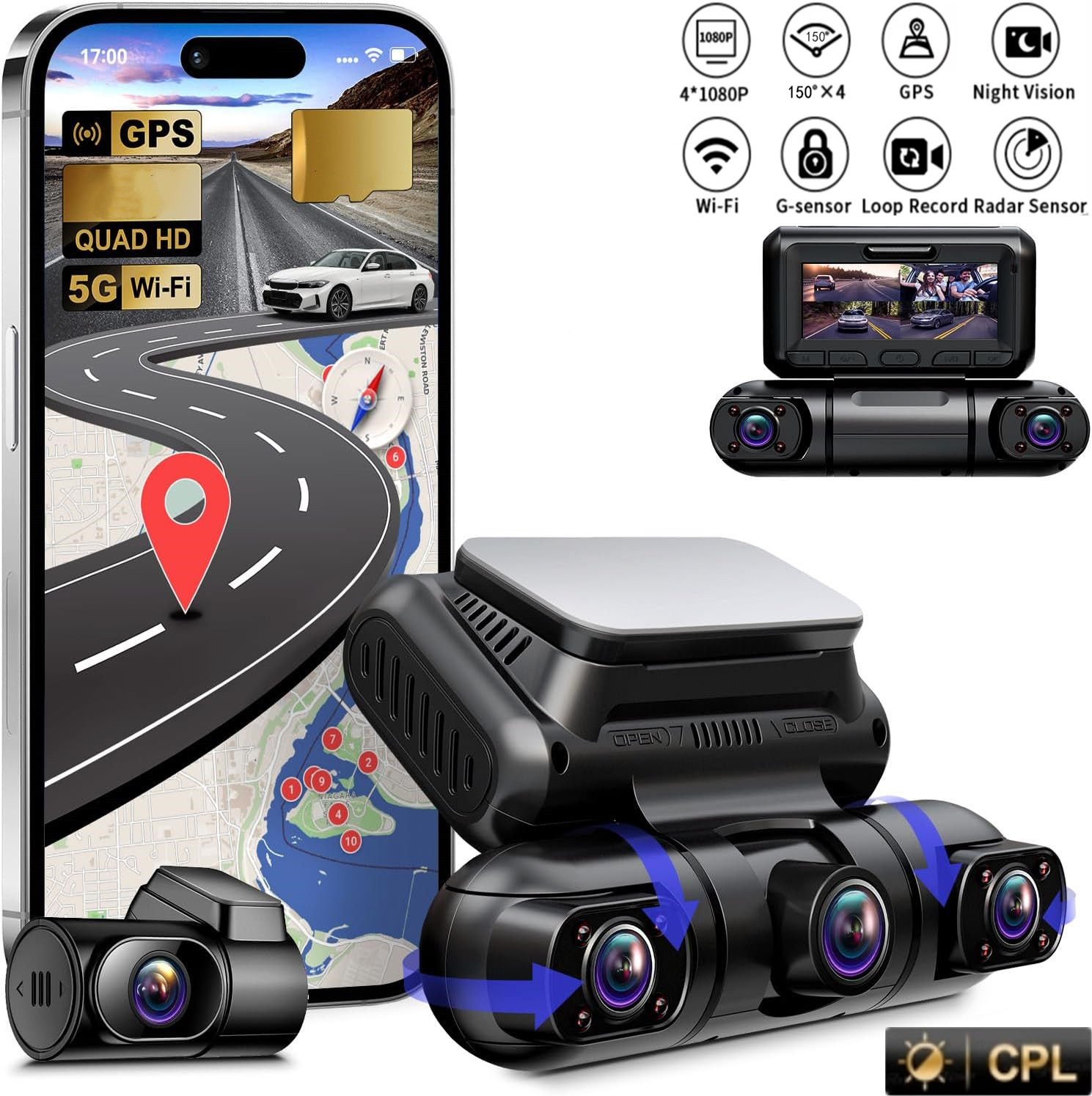 Dash Cam Night Vision Infrared - 360 ° Panorama Dash Cam 4