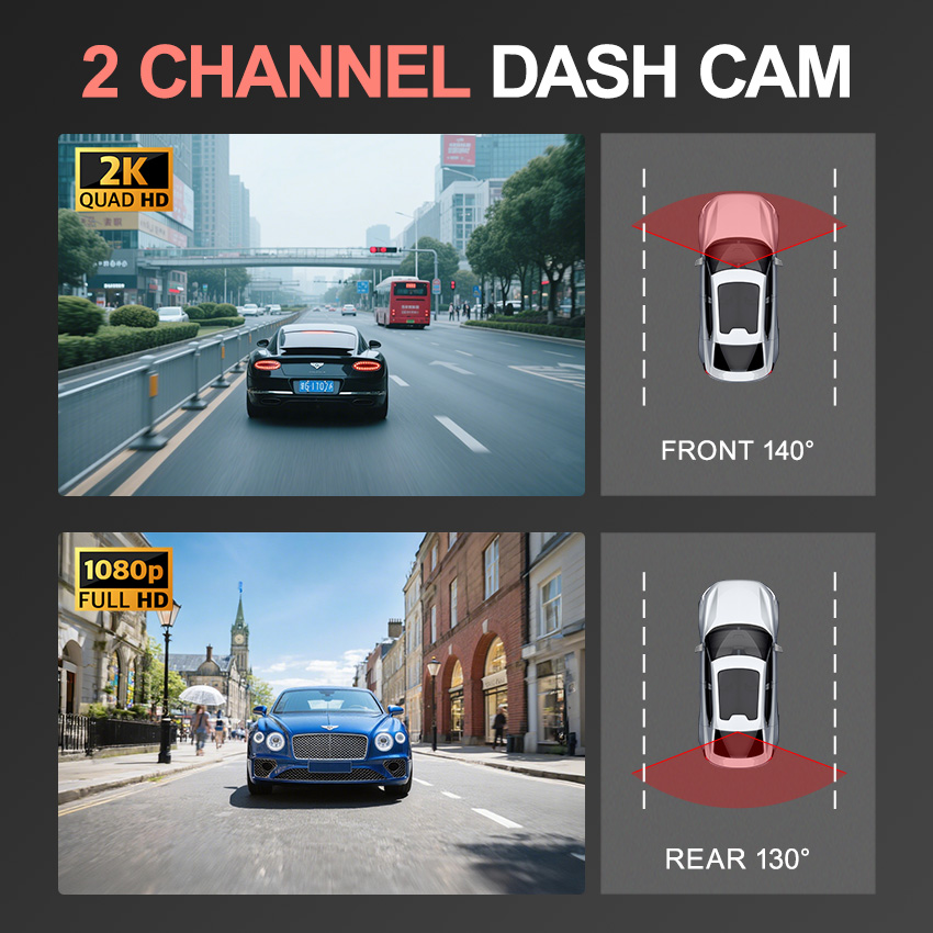 Kamera samochodowa 3.16 cala I – Dash Cam 2K Dual Lens recenzja i cena