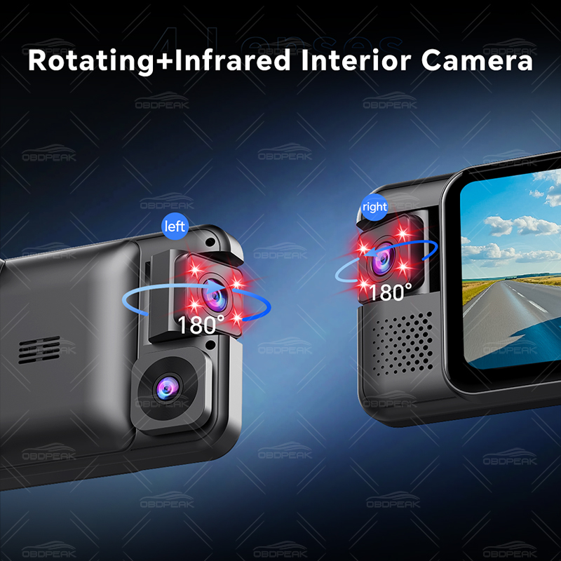OBDPEAK D75 4CH 11-calowy 1080 – Dash Cam Night Vision Infrared recenzja i cena
