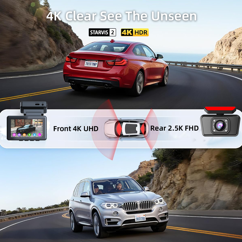 E-ACE 4K Kamera samochodowa z  – Dash Cam Front And Rear 4K recenzja i cena