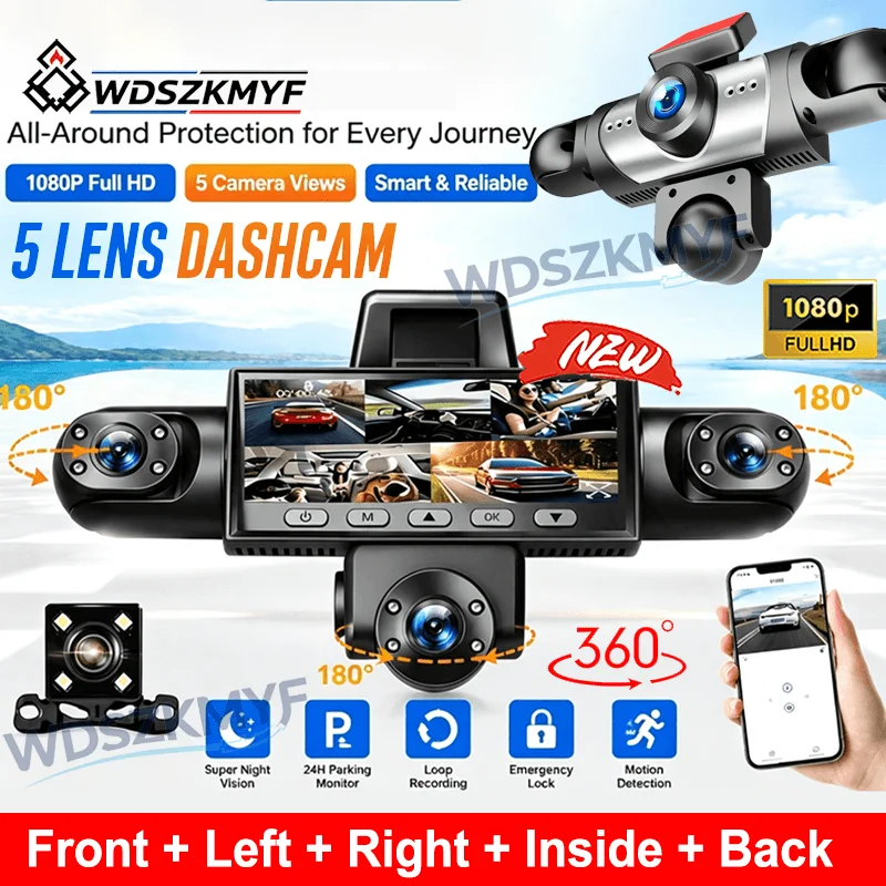 Ulepszony 3/5-kanałowy rejestr – Dash Cam 360 Degree Panoramic recenzja i cena
