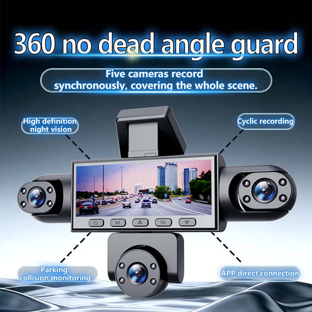 Ulepszony 3/5-kanałowy rejestr – Dash Cam 360 Degree Panoramic recenzja i cena