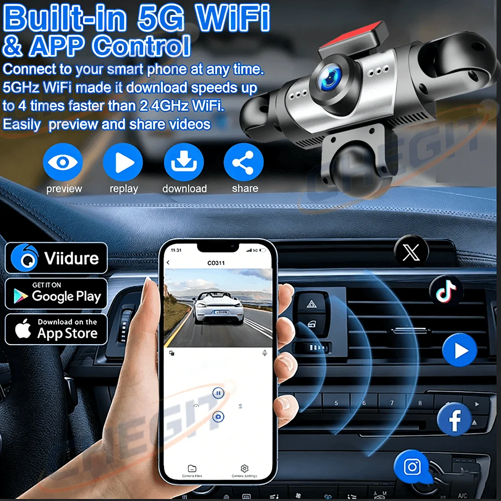 Ulepszony 3/5-kanałowy rejestr – Dash Cam 360 Degree Panoramic recenzja i cena