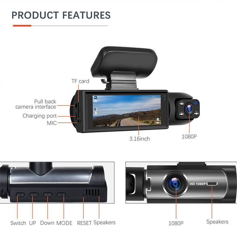 Kamera samochodowa M8, podwójn – Dash Cam Night Vision Infrared recenzja i cena