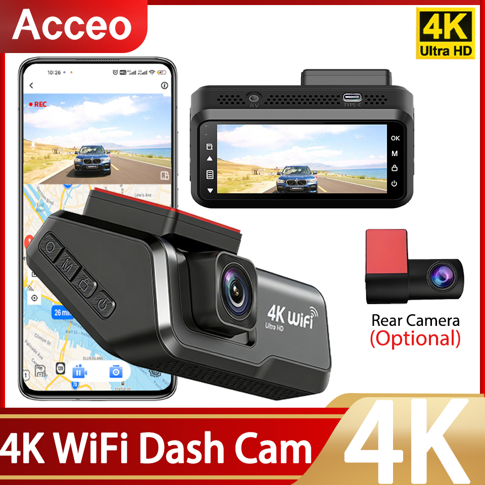 Kamera samochodowa Acceo 4K Ul – Dash Cam Front And Rear 4K recenzja i cena