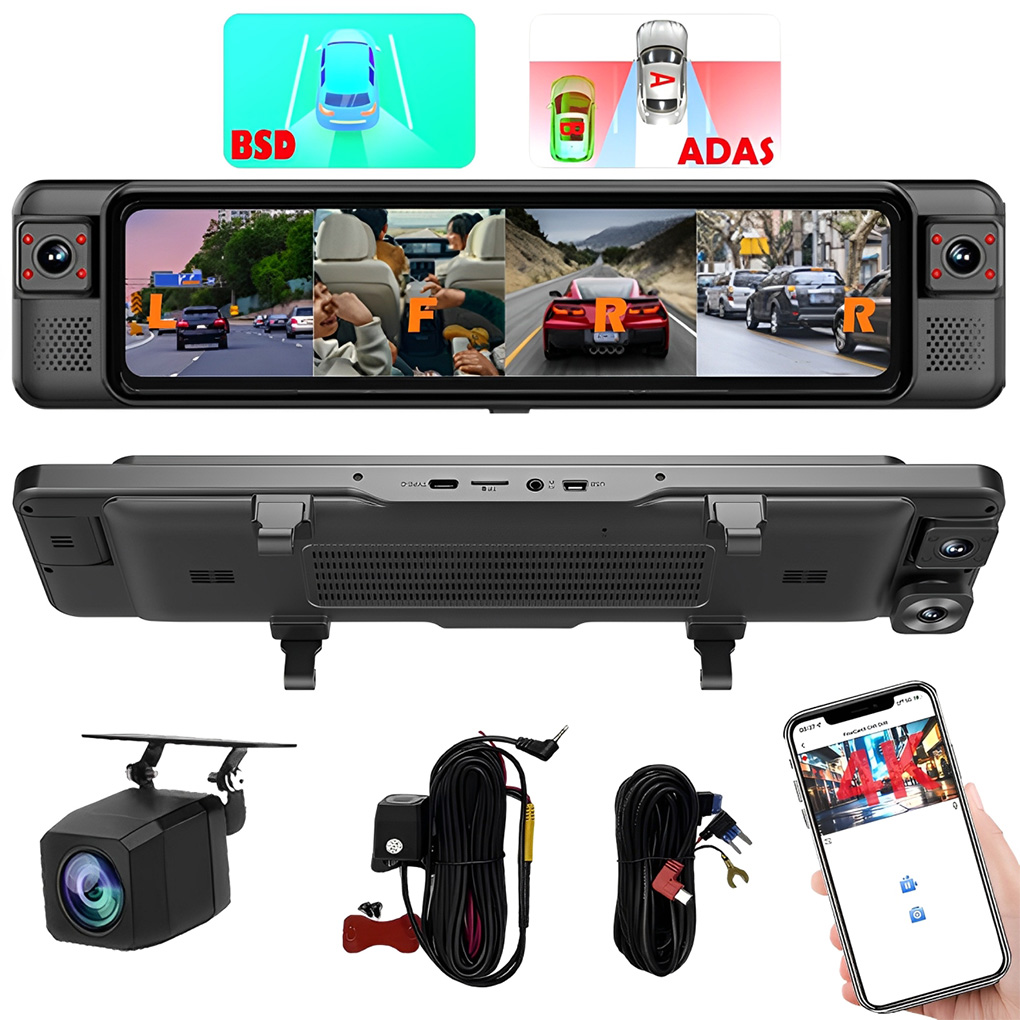 12-calowy dotykowy rejestrator – Dash Cam Rear View Mirror 12 Inch recenzja i cena