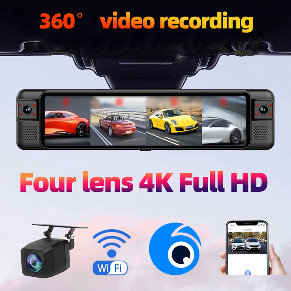 12-calowy dotykowy rejestrator – Dash Cam Rear View Mirror 12 Inch recenzja i cena