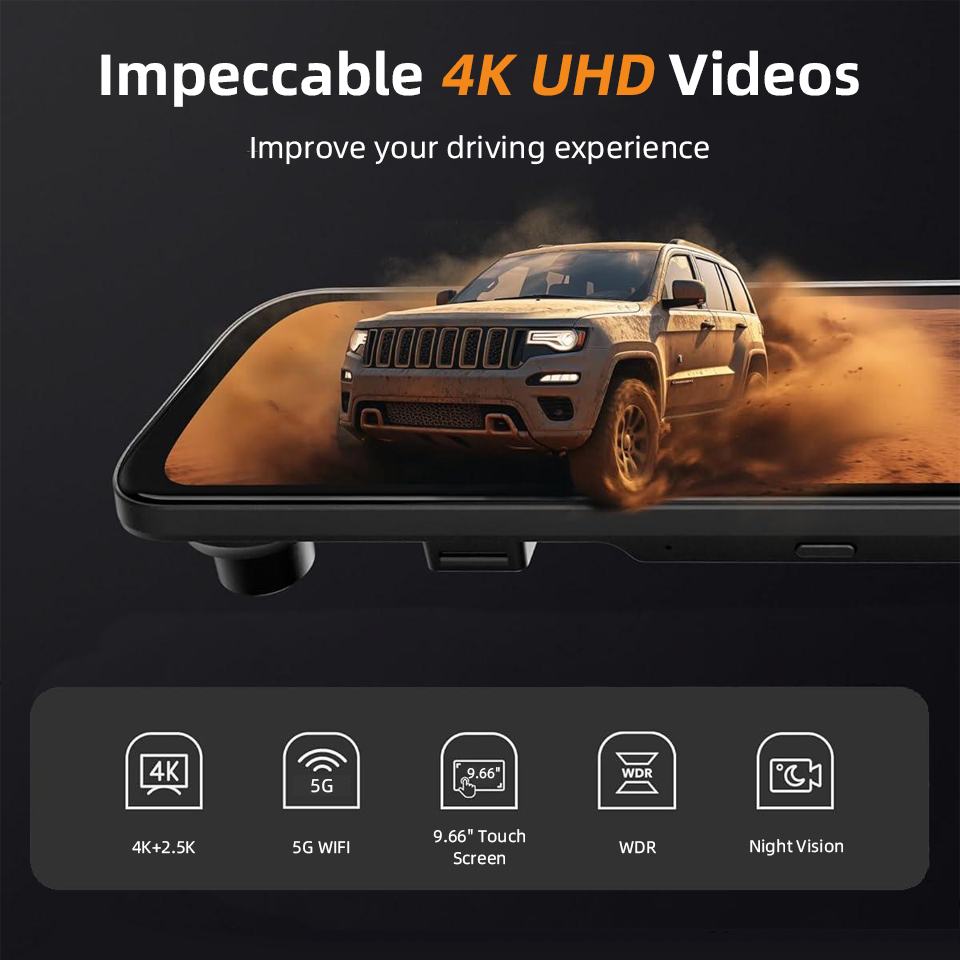 Lusterko wsteczne z ekranem do – Dual Dash Cam With Gps Wifi recenzja i cena