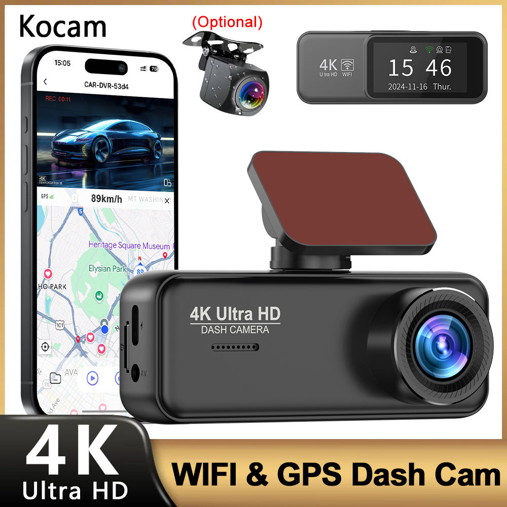 Kocam 4K Dash Cam Przednia i t – Dual Dash Cam With Gps Wifi recenzja i cena