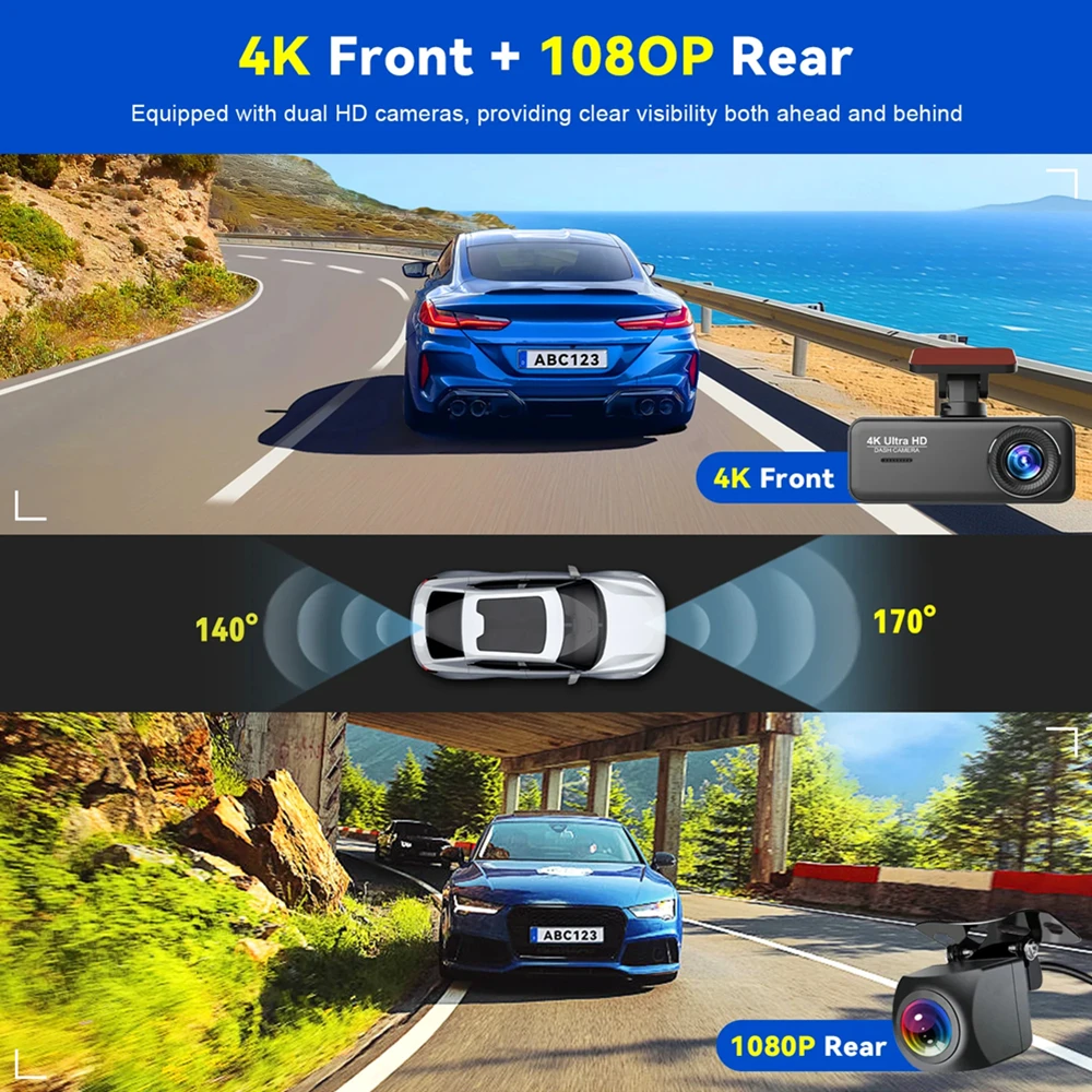 Kocam 4K Dash Cam Przednia i t – Dual Dash Cam With Gps Wifi recenzja i cena