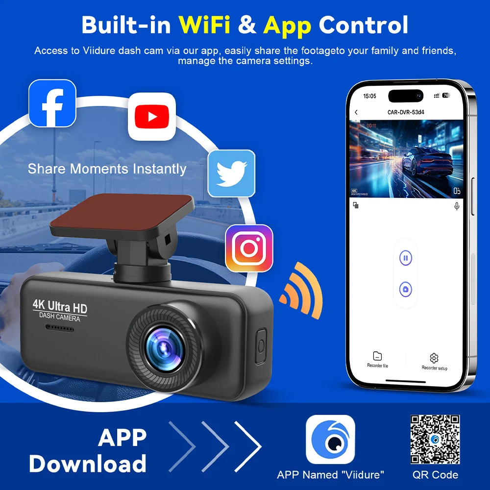 Kocam 4K Dash Cam Przednia i t – Dual Dash Cam With Gps Wifi recenzja i cena
