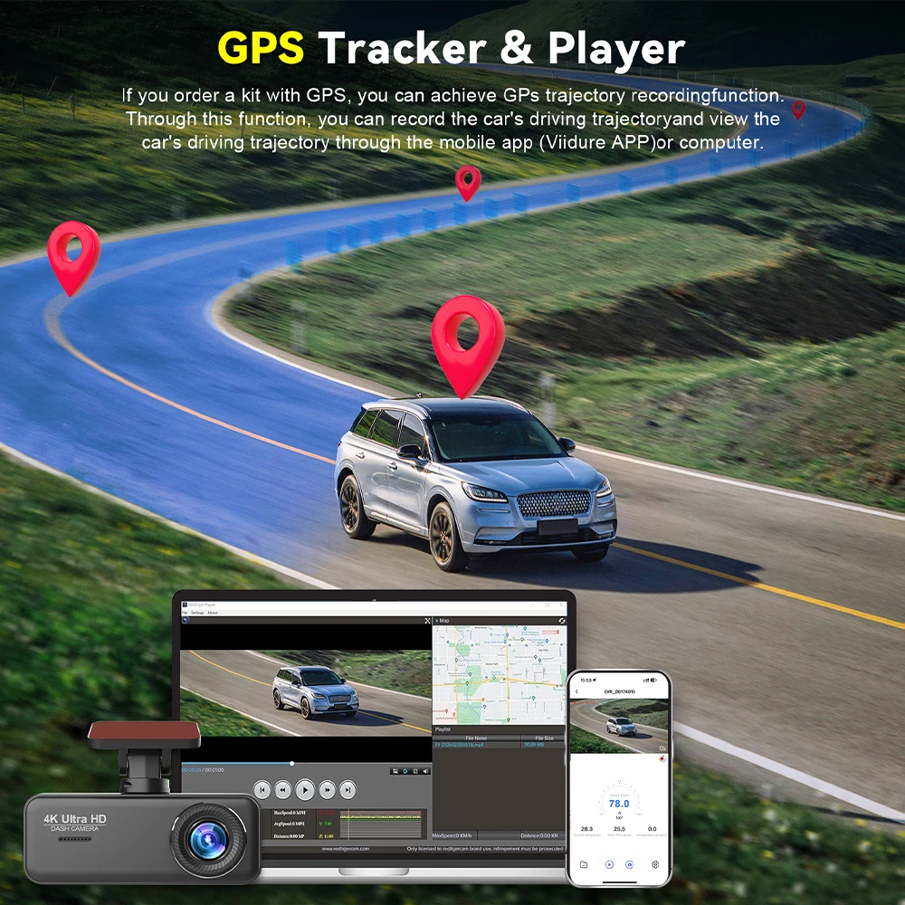 Kocam 4K Dash Cam Przednia i t – Dual Dash Cam With Gps Wifi recenzja i cena