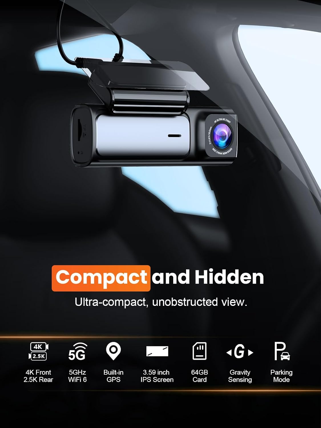 Przednia i tylna kamera samoch – Dash Cam Front And Rear 4K recenzja i cena
