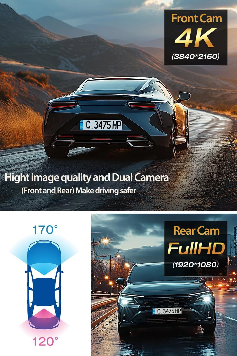 Kamera samochodowa z lusterkie – Dash Cam Rear View Mirror 12 Inch recenzja i cena