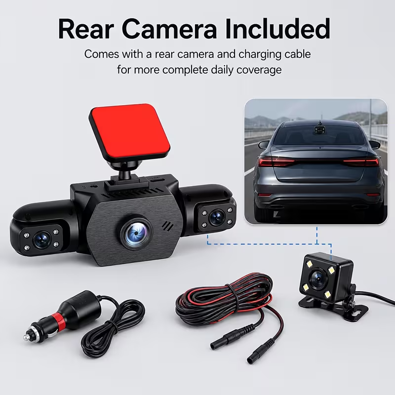 Kamera samochodowa 1080P FHD z – Dash Cam 3 Channel 1080P recenzja i cena