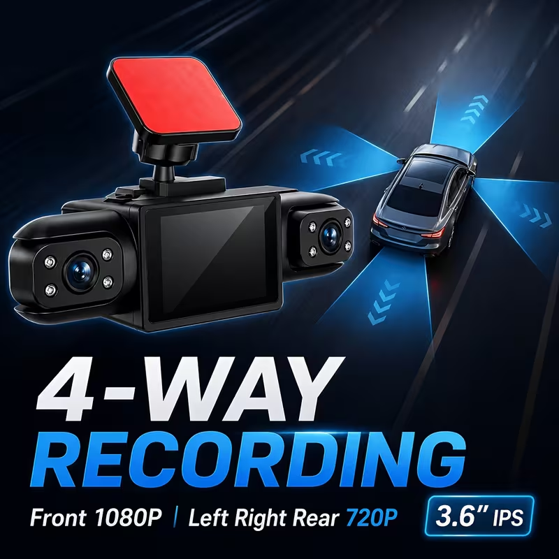 Kamera samochodowa 1080P FHD z – Dash Cam 3 Channel 1080P recenzja i cena