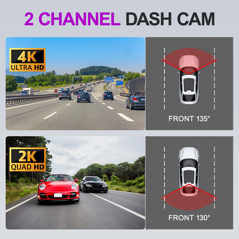 Kamera samochodowa 4K 2K z dwo – Dash Cam 2K Dual Lens recenzja i cena