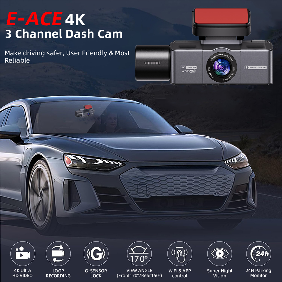 Rejestrator samochodowy E-ACE  – Dash Cam Night Vision Infrared recenzja i cena