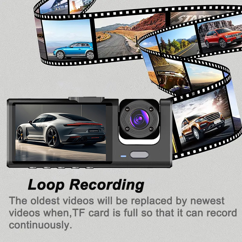 Rejestrator Samochodowy Kamera – Dash Cam 3 Channel 1080P recenzja i cena