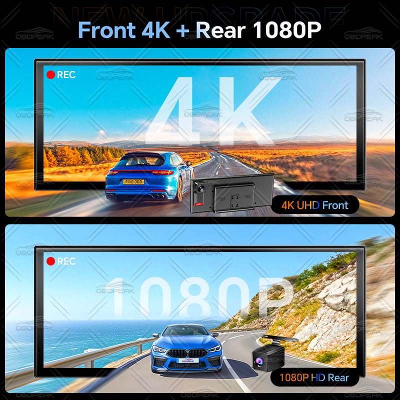 12,3-calowy 4K samochodowy rej – Dual Dash Cam With Gps Wifi recenzja i cena