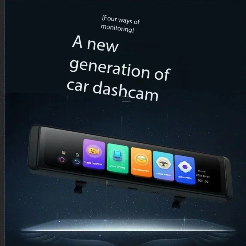 4. Kamera samochodowa z ostrze – Dash Cam Rear View Mirror 12 Inch recenzja i cena