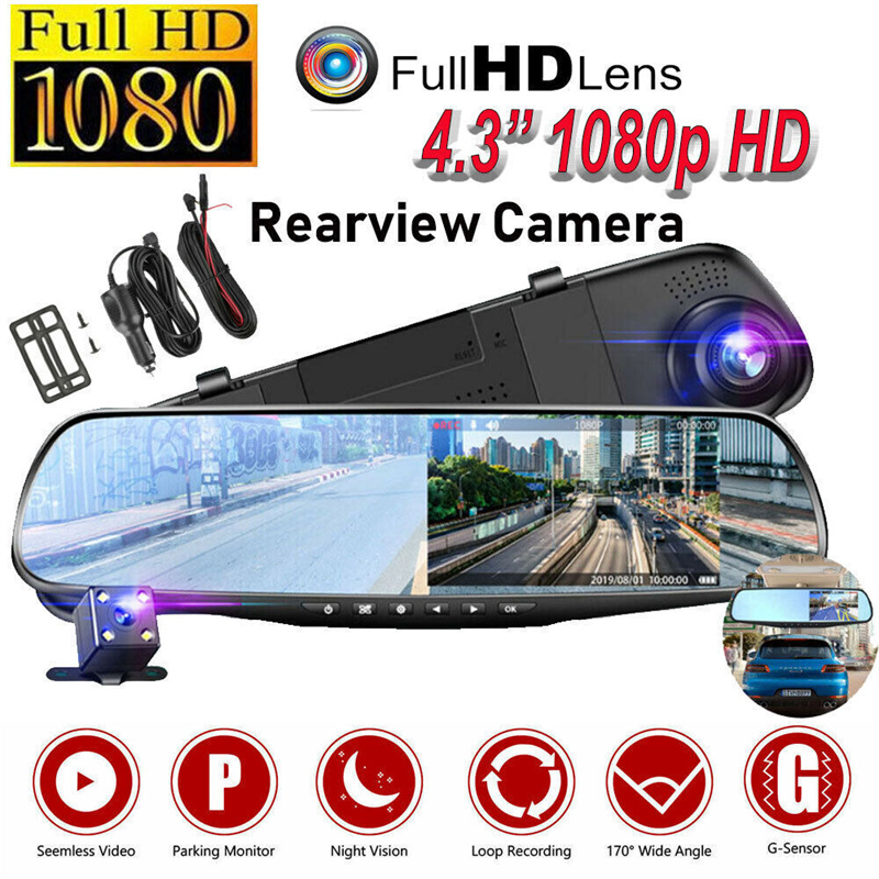 Mirror Dash Cam FHD Dual Lens  – Dash Cam With Parking Monitor recenzja i cena