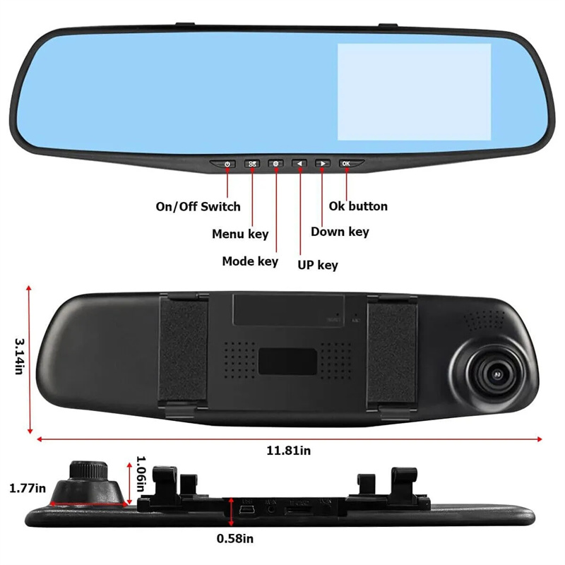 Mirror Dash Cam FHD Dual Lens  – Dash Cam With Parking Monitor recenzja i cena