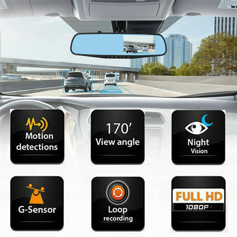Mirror Dash Cam FHD Dual Lens  – Dash Cam With Parking Monitor recenzja i cena