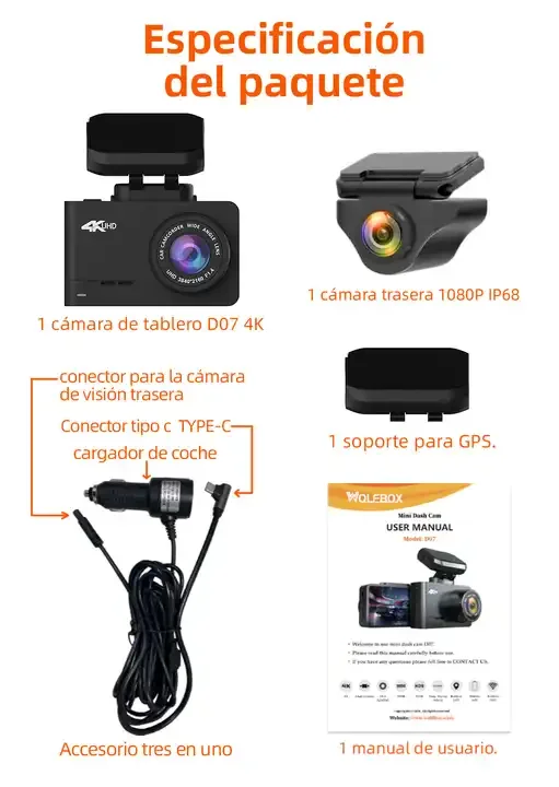 Wolfbox Dealer D07 Dual Double – Dash Cam Front And Rear 4K recenzja i cena