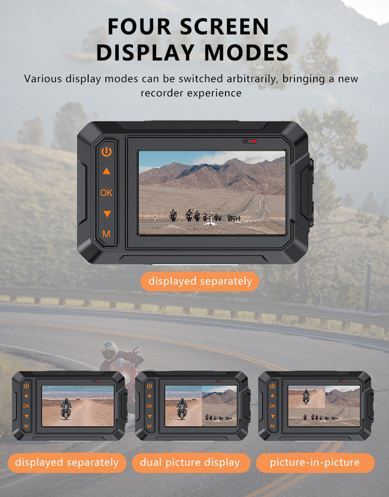 Kamera motocyklowa 2K 3'' IPS  – Dash Cam 2K Dual Lens recenzja i cena