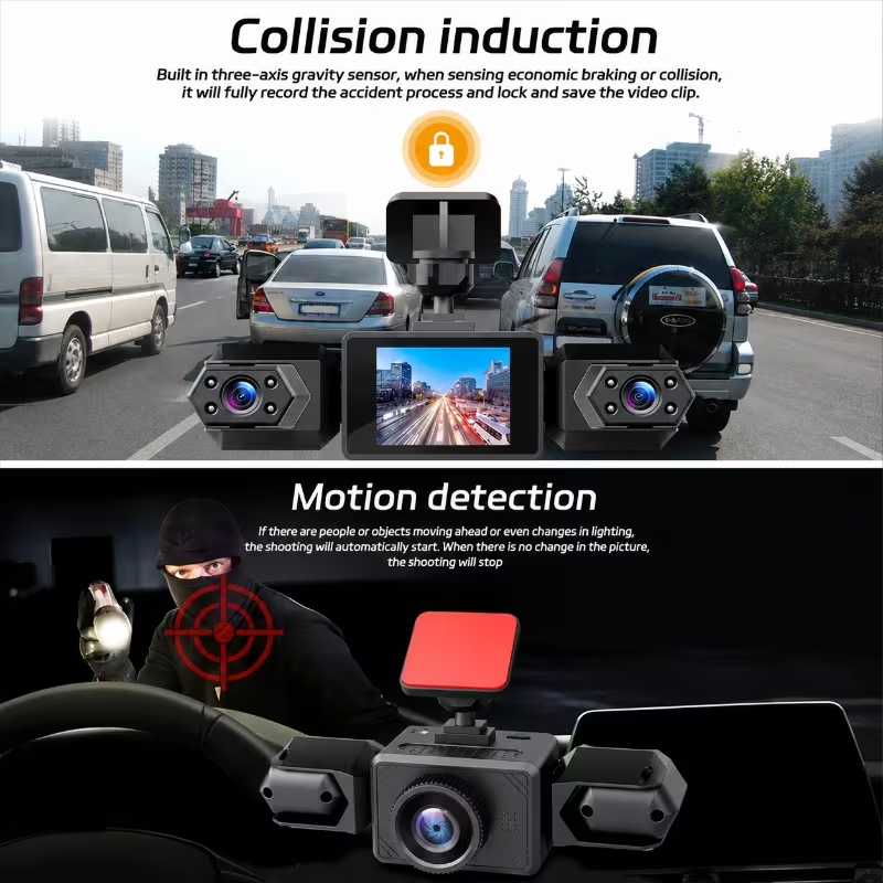 3/4-kanałowa kamera samochodow – Dash Cam 3 Channel 1080P recenzja i cena