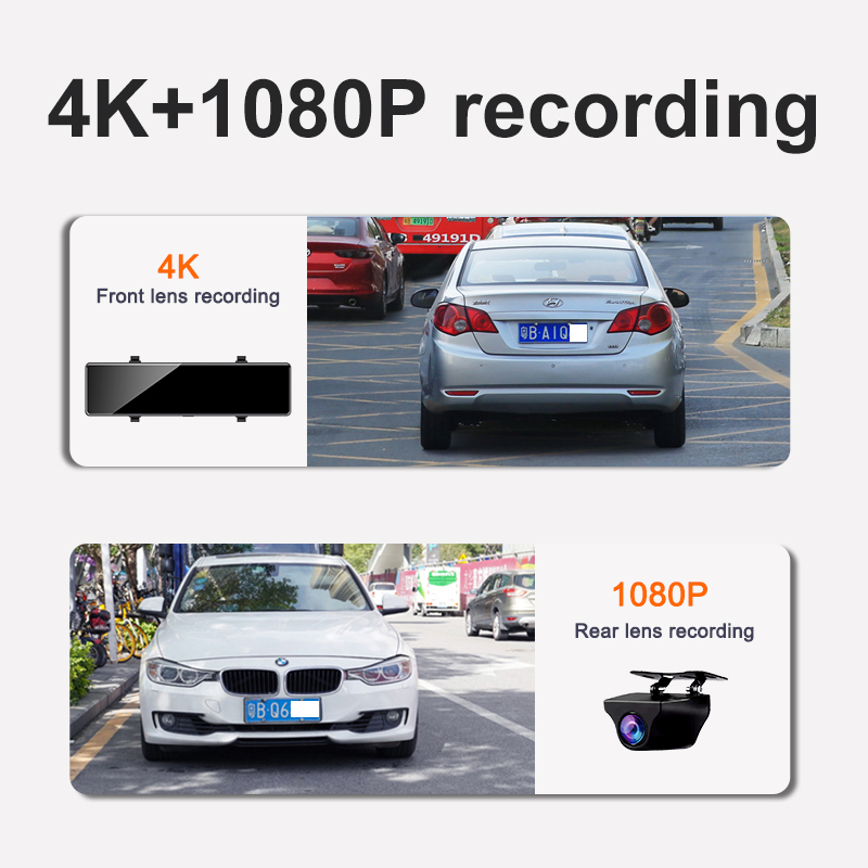 Kamera samochodowa Acceo 4K z  – Dash Cam Rear View Mirror 12 Inch recenzja i cena
