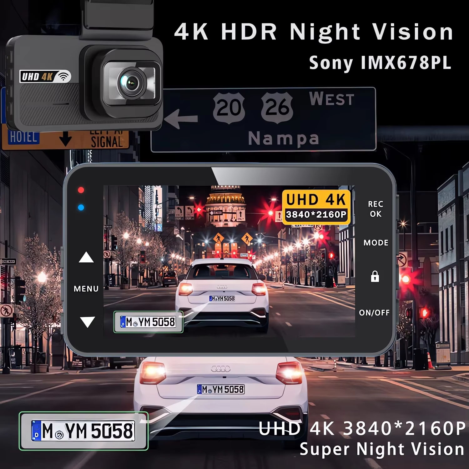Kamera samochodowa 4K+2.5K z W – Dash Cam 4K Sony Starvis recenzja i cena