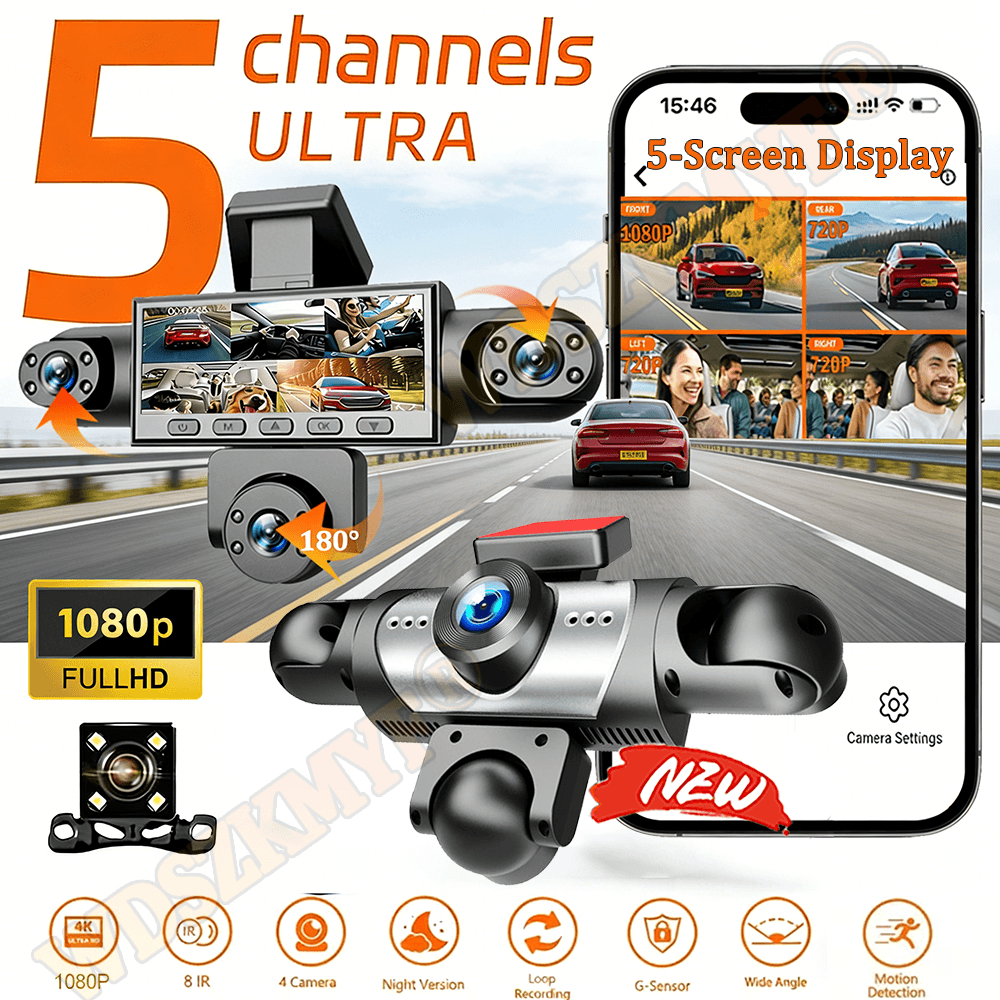 5-kanałowy wideorejestrator sa – Dash Cam 360 Degree Panoramic recenzja i cena