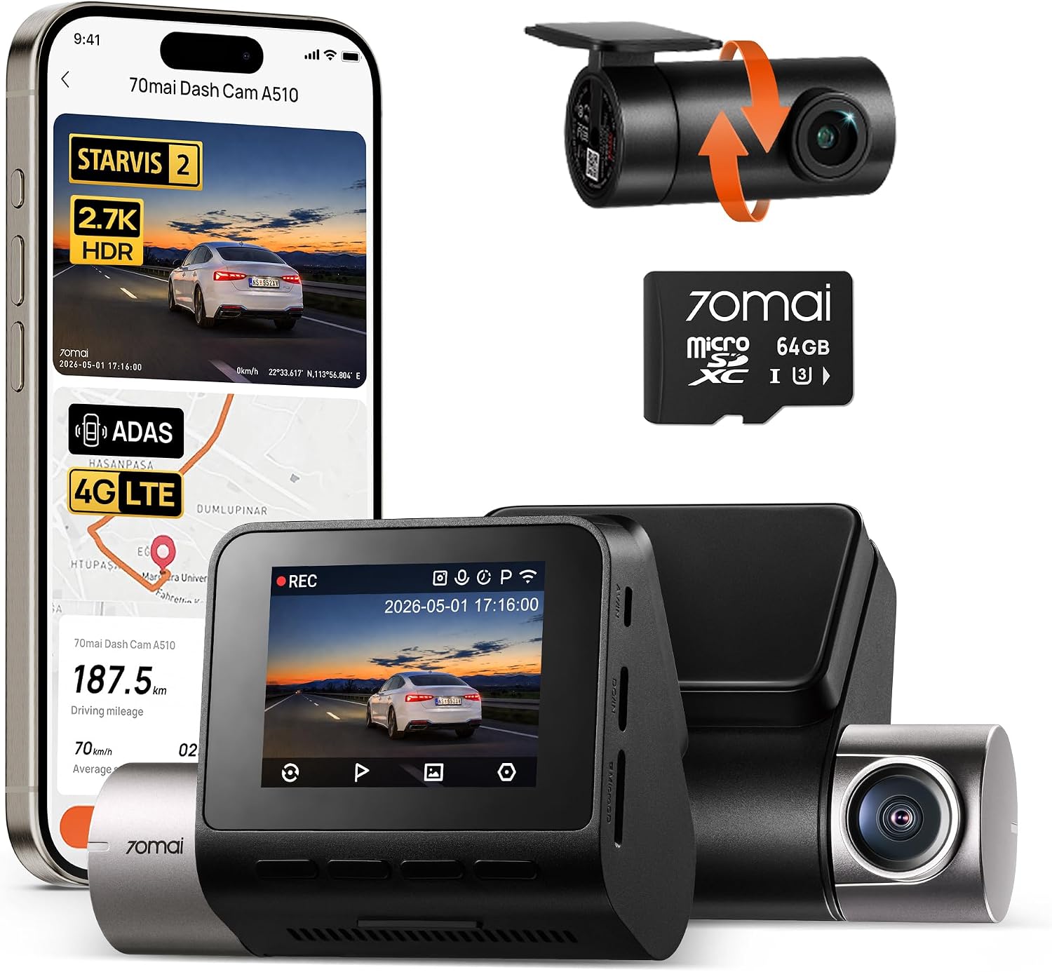 Podwójna kamera samochodowa 19 – Dual Dash Cam With Gps Wifi recenzja i cena